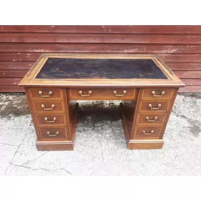Edwardianischer Englischer Antiker Mahagoni Schreibtisch ca. 1900
