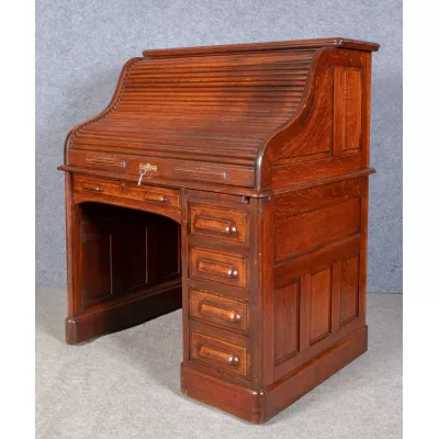 Britischer antiker Eichen Schreibtisch ca 1910