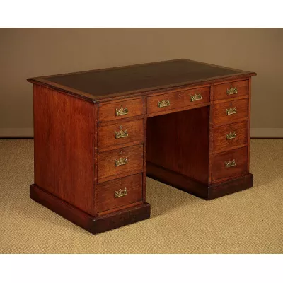 Edwardianischer antiker Eichen Schreibtisch englisch ca 1910