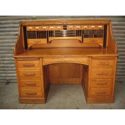 Antiker britischer Eichen Schreibtisch ca 1910