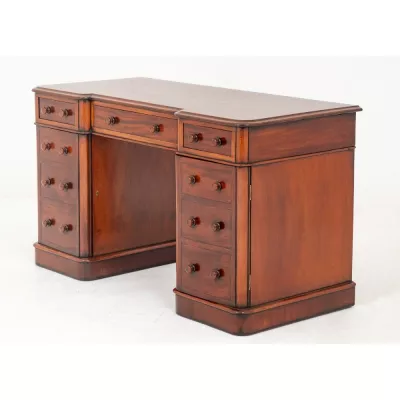 Viktorianischer antiker Mahagoni Schreibtisch britisch ca 1860