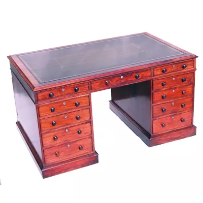 Antiker Regency Schreibtisch Mahagoni Partners Desk britisch ca 1800