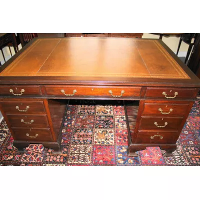 Englischer edwardianischer Mahagoni Schreibtisch antik ca 1890