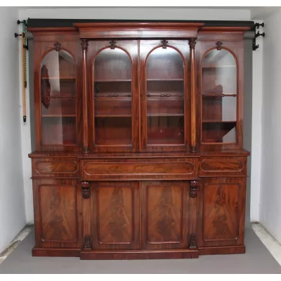 Englischer Massivholz Mahagoni Bücherschrank antik ca 1830