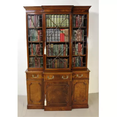 Britischer antiker Mahagoni Bücherschrank edwardianisch ca 1890