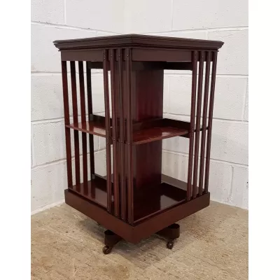 Edwardianisches antikes Mahagoni Revolving Bookcase englisch ca 1900