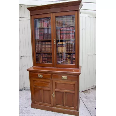 Edwardianisches britisches Mahagoni Bücherregal antik ca 1890