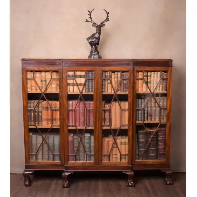 Edwardianischer antiker Mahagoni Bücherschrank englisch ca 1890