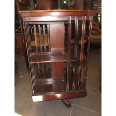 Antikes britisches Mahagoni Revolving Bookcase Bücherschrank ca 1880