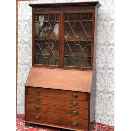 Georgianischer antiker Mahagoni Bücherschrank Bureau Bookcase britisch ca 18. Jh