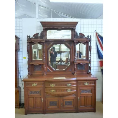 Edwardianisches antikes Massivholz Sideboard britisch ca 1890