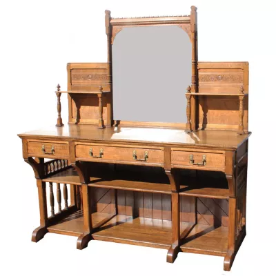 Englisches Arts & Crafts Eichen Sideboard antik ca 1860