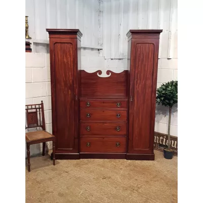 Viktorianischer antiker Mahagoni Kleiderschrank ca 1880