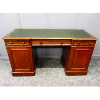 Viktorianischer Englischer Mahagoni Schreibtisch antik ca. 1880