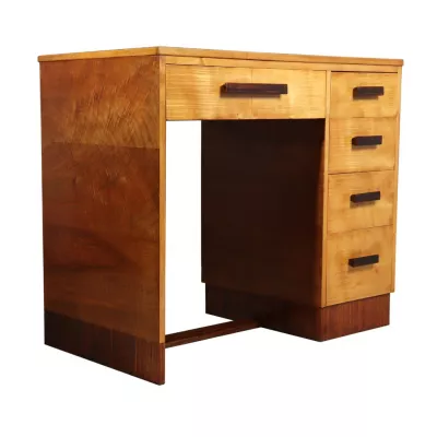Britischer antiker Art Deco Schreibtisch Ahorn ca 1930
