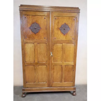 Antiker Massivholz Kleiderschrank Eiche ca 1920