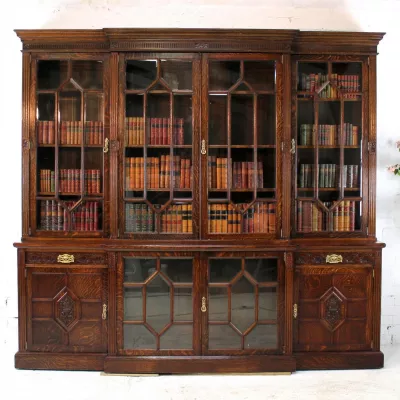 Viktorianische Eichen Bücherfront antik ca 1870