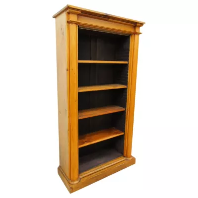Großer Kiefer Bücherschrank Weichholz antik ca 1860