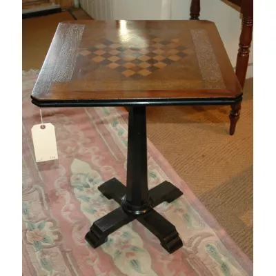 Parkettspieltisch aus Eichenholz und Mahagoni ca. 1900