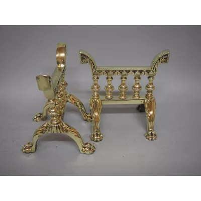 Fire Dogs aus Messing antik aus dem 19. Jahrhundert