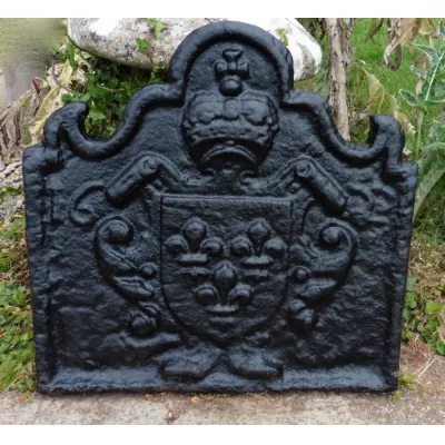 Kaminrücken, iron fire back, französisch antik aus Gusseisen, ca. 1622