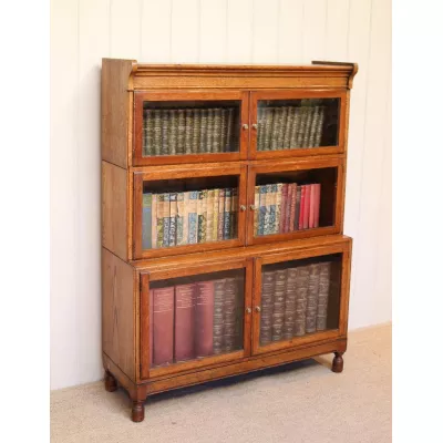 Bücherschrank Bücherregal Eiche Massivholz Antik ca. 1920