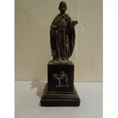 Antike kleine Figur aus Sterlingsilber des Heiligen Antonius