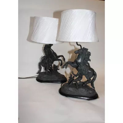 Skulptur "Spelter-Marley-Pferde". Spätes 19. Jhr.