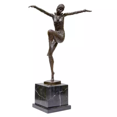 Art Deco Figur Tänzerin. Bronze, 1960.