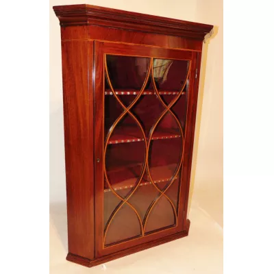 Hängender Eck_ Mahagonieckschrank   1890 Massivholz