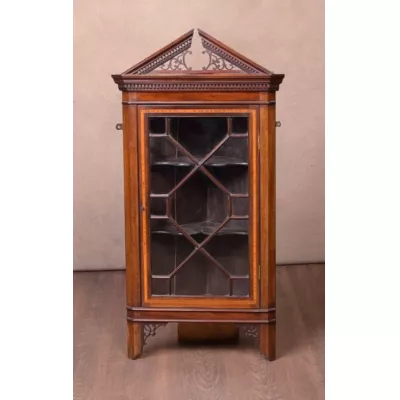 Antiker edwardianischer Eckhängeschrank, Mahagoni, ca. 1890 