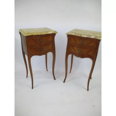 Antikes Paar französische Nachttische, Tulipwood, ca. 1930