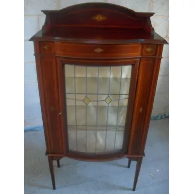 Antiker edwardianischer Vitrinenschrank aus Mahagoni, ca. 1890