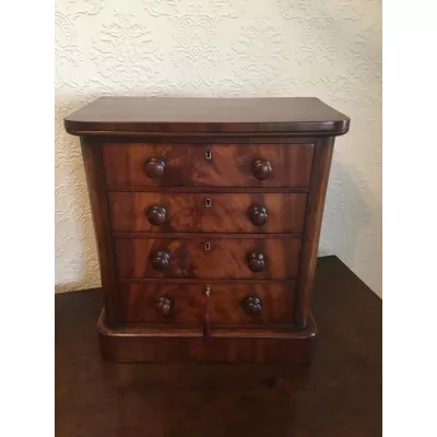 Antike Miniatur Kommode / Apprentice Piece aus Mahagoni, ca. 1850