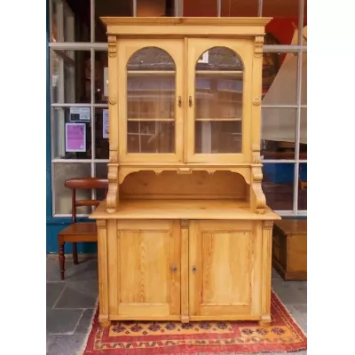 Edwardianischer Kiefernschrank Weichholz antik ca 1900