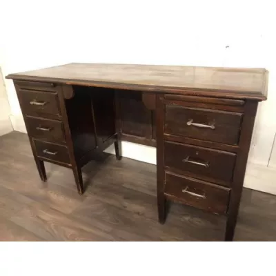 Schreibtisch antik Massivholz kneehole desk ca. 1920