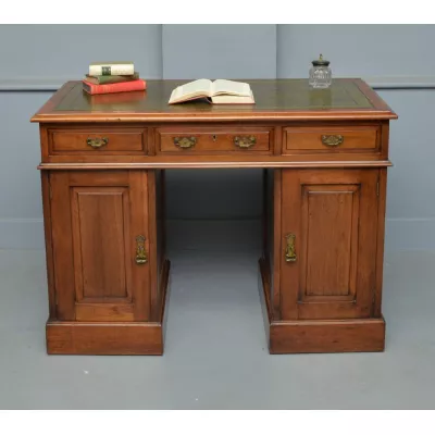 Viktorianischer Schreibtisch Massivholz mit Mahagoni Antik