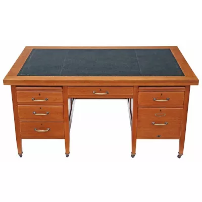 Eiche Massivholz Antik Schreibtisch twin pedestal desk ca. 1920