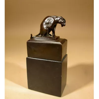 Antik Bronzeskulptur Panther Original Signriert von Hubert Donald Macgeoch Gilbert, ca. 1940