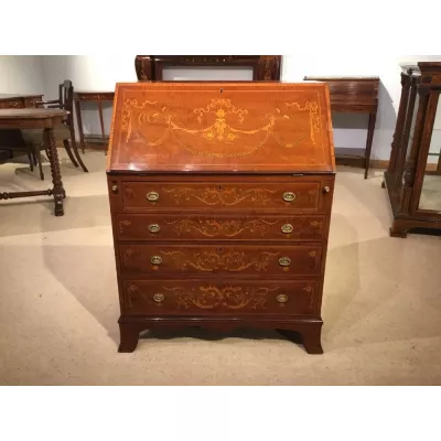  Mahagoni-Intarsien-Bureau, antik,  edwardian Design