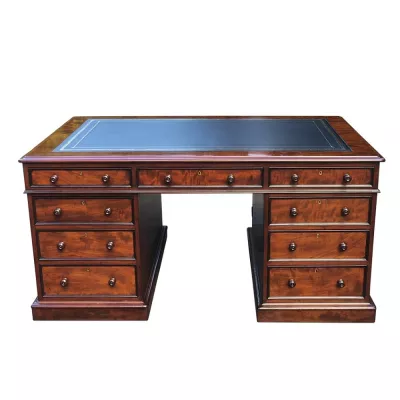 Antiker schottischer Mahagoni-Partnerschreibtisch