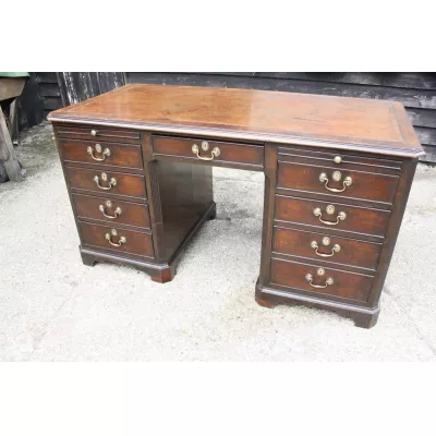 Partners desk Schreibtisch Massivholz Mahagoni Antik ca. 1890