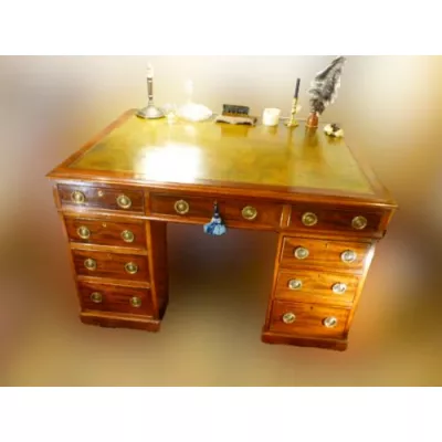 Partners desk Schreibtisch antik Mahagoni Massivholz ca. 1860