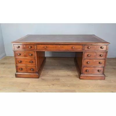 Großer partners desk Schreibtisch Mahagoni Massivholz antik viktorianisch