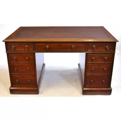 Früh viktorianischer Mahagoni Massivholz partners desk