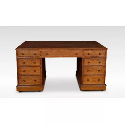 Großer Eiche Schreibtisch partners desk Massivholz antik viktorianisch