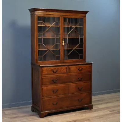 Großer antiker victorian Eiche Massivholzschrank Bücherregal ca. 1860