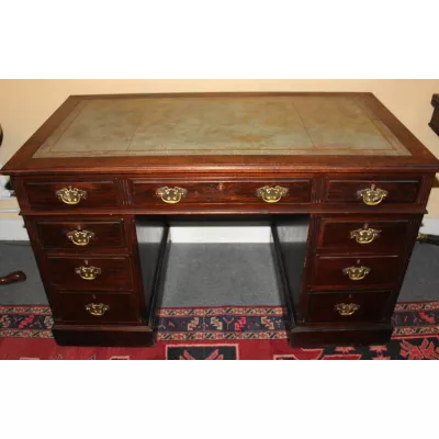Großer victorian Mahagoni Schreibtisch antik Mahagoni Massivholztisch ca. 1860