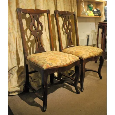 2er Satz antiker Mahagoni Stühle im georgianischen Stil ca 1840