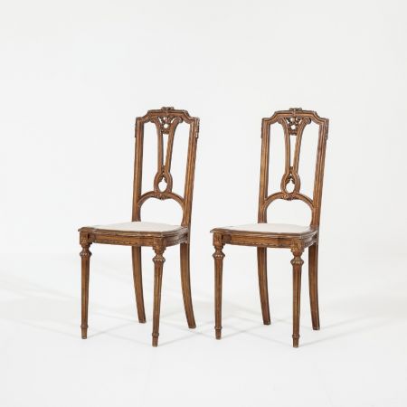 Paar "continental" Beistellstühle aus dem 19. Jahrhundert antik 